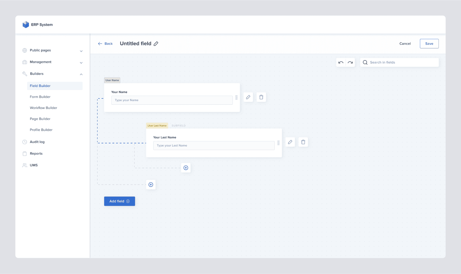 Field relations creation - designed version