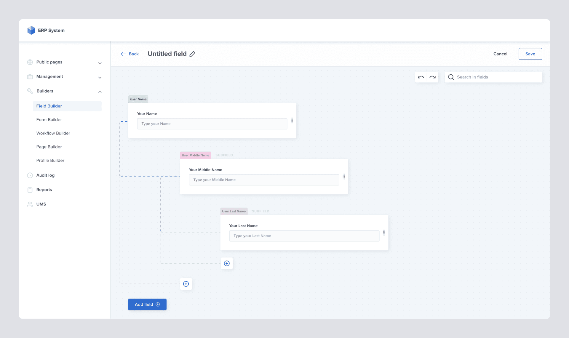 Field group page - final designed version